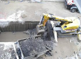 Lift pit excavating at city centre site