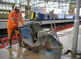 Electric Floorsaw Cutting Glasgow Central Station